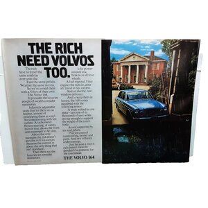 1973 Volvo 164 Car Rich Need It Too 2 Page Print Ad Original